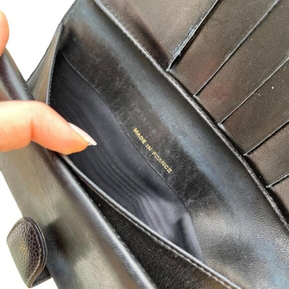 🖤 Chanel Timeless CC French Caviar Leather Long Wallet Black Authentic - Picture 7 of 8